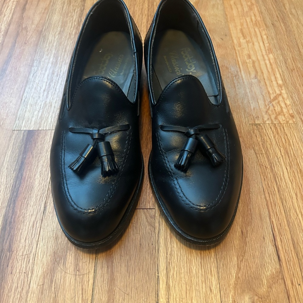 FootJoy Black Slip-On Loafers with Tassels 8D